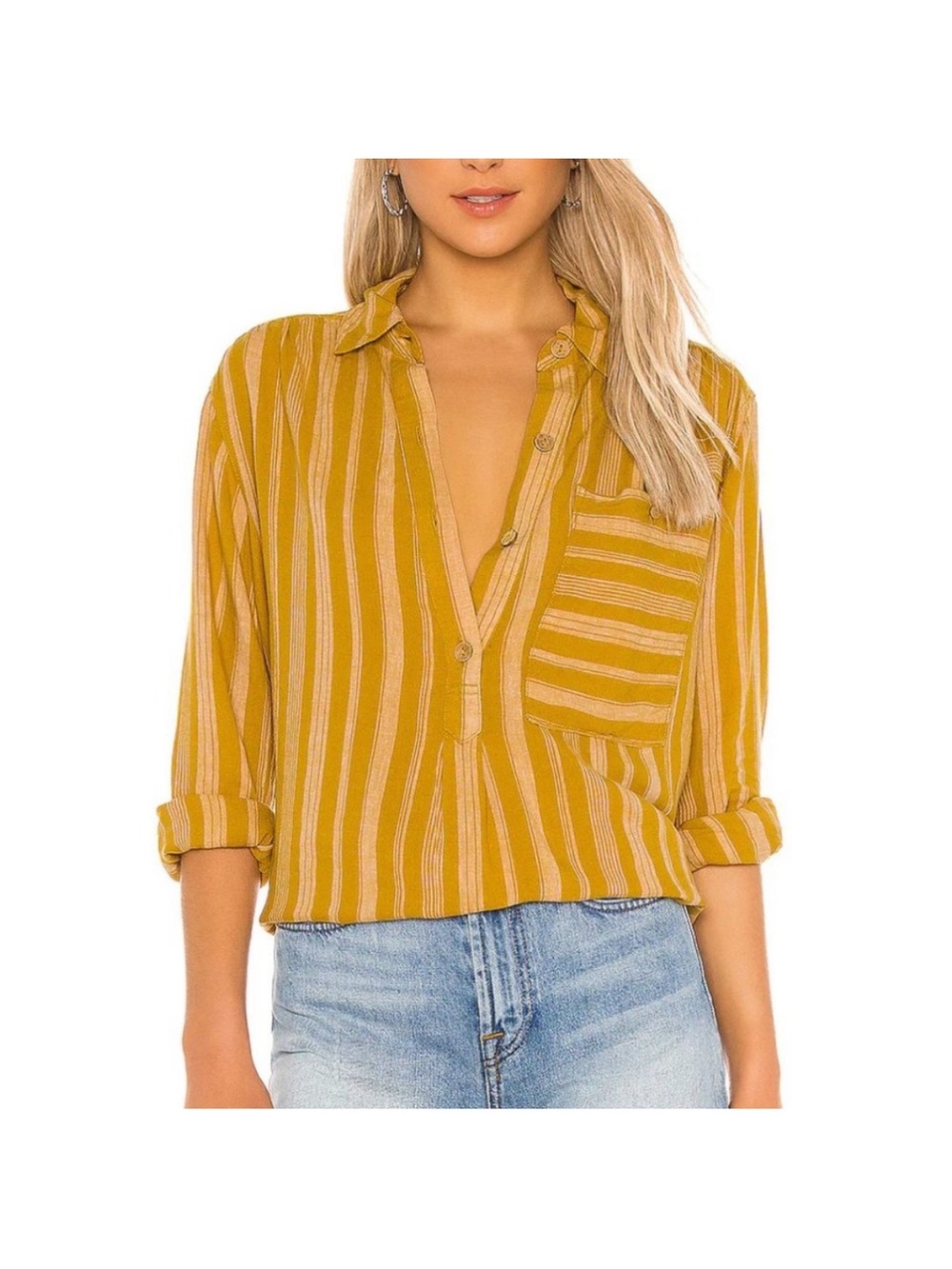 Free People We The Free Summer Breeze Stripe Linen Tunic Shirt S Oversized Boho